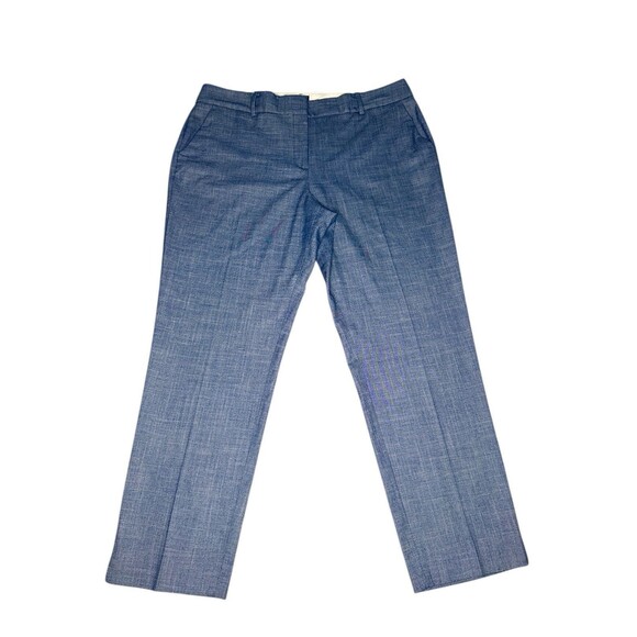 Talbots Hampshire Ankle Pants 16 Sharkskin Blue Straight Leg High Rise Business - Picture 1 of 8